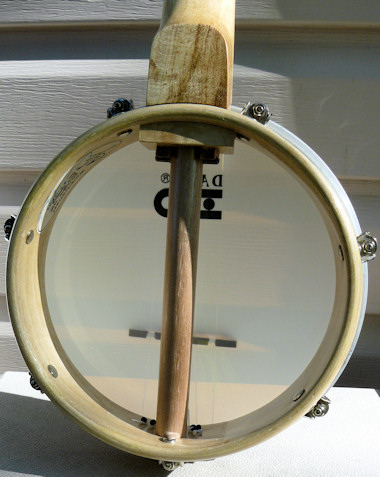 Waverly Street banjo ukulele, back inside